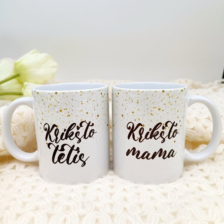 Puodelis "Krikšto mama" su žvaigždelėmis 1