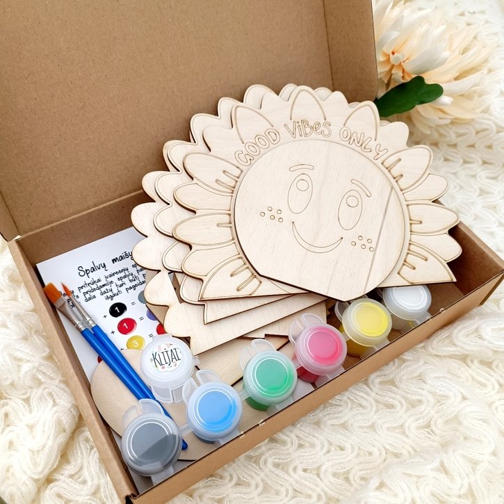 Kūrybinis rinkinys medinei pieštukinei „Good Vibes Only“