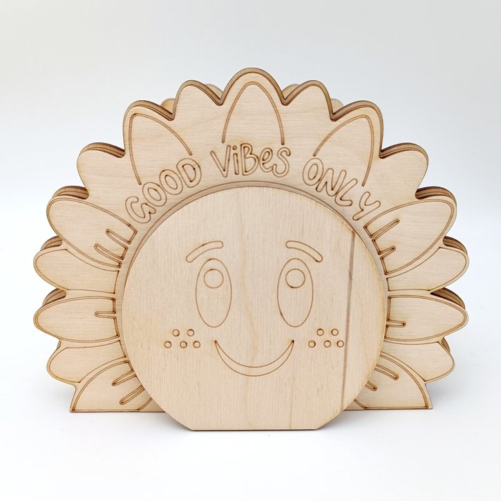 Kūrybinis rinkinys medinei pieštukinei „Good Vibes Only“ 4