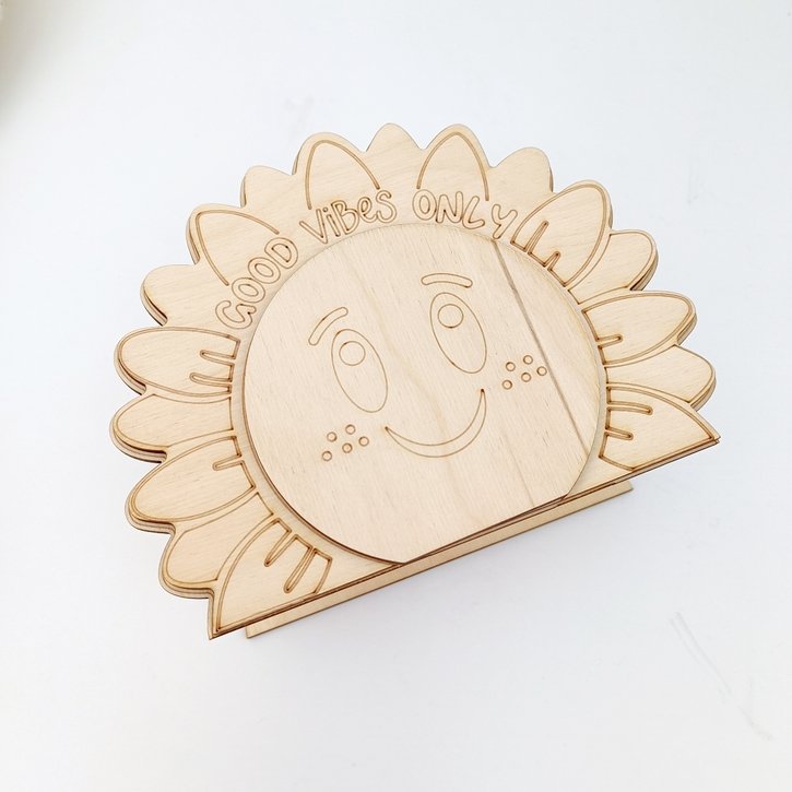 Kūrybinis rinkinys medinei pieštukinei „Good Vibes Only“ 6