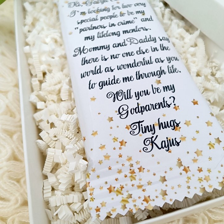 Kvietimas  ant šokolado dėžutėje "Aukso žvaigždelės" 2