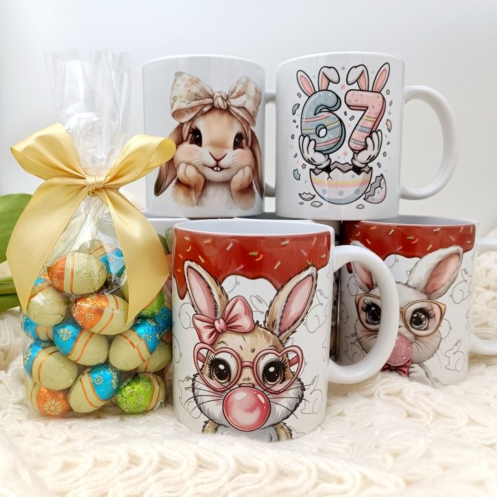 Velykinis dovanų rinkinys "Šokoladiniai kiaušiniai puodelyje"