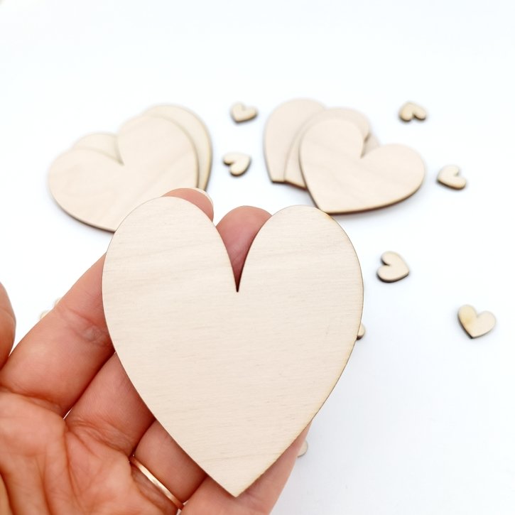 Medinės širdelės kūrybai (3 mm) – įvairūs dydžiai 4