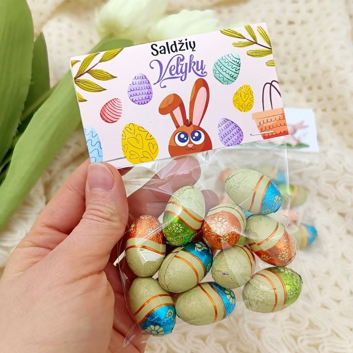 Šokoladiniai kiaušiniai velykinėje pakuotėje 2