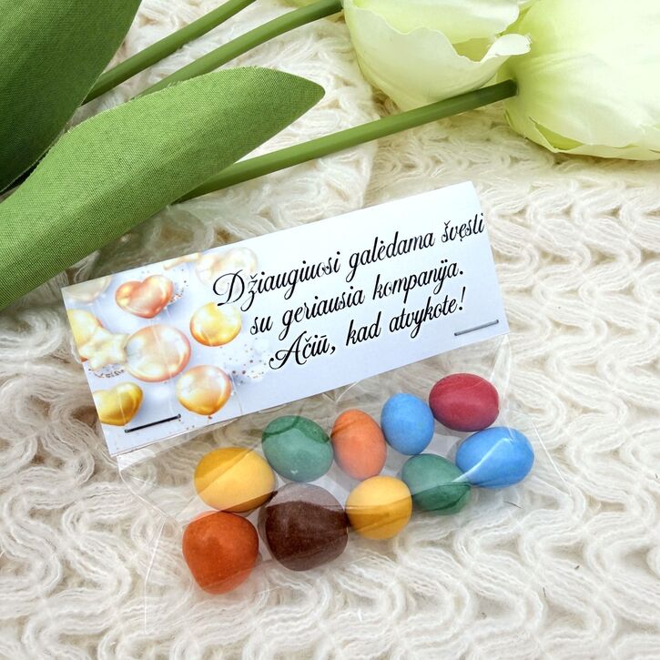 Personalizuotos saldžios dovanėlės svečiams (5 skirtingi dizainai ir skoniai) 3