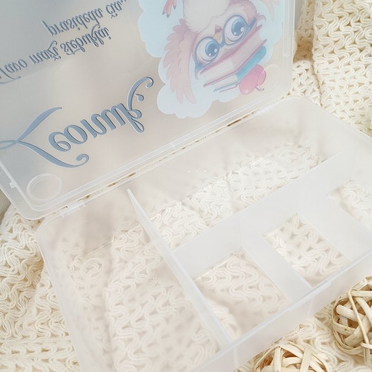 Plastikinė dėžutė su skyreliais kanceliariniams reikmenims  4