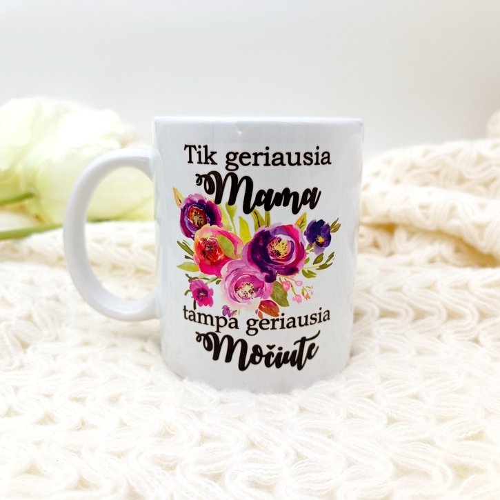 Puodelis "Geriausia mama - geriausia močiutė"