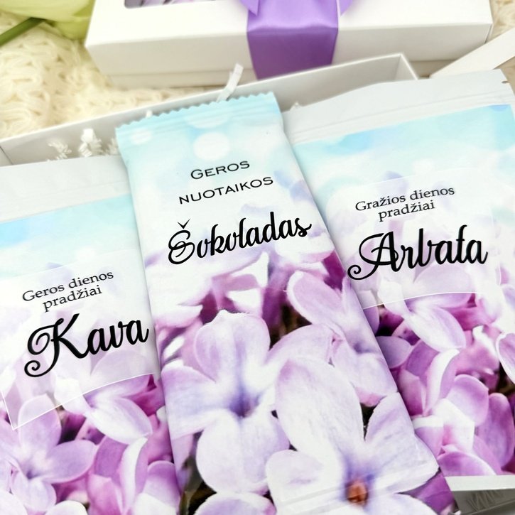 Dovanų rinkinys "Gėlės" su kava ir arbata
