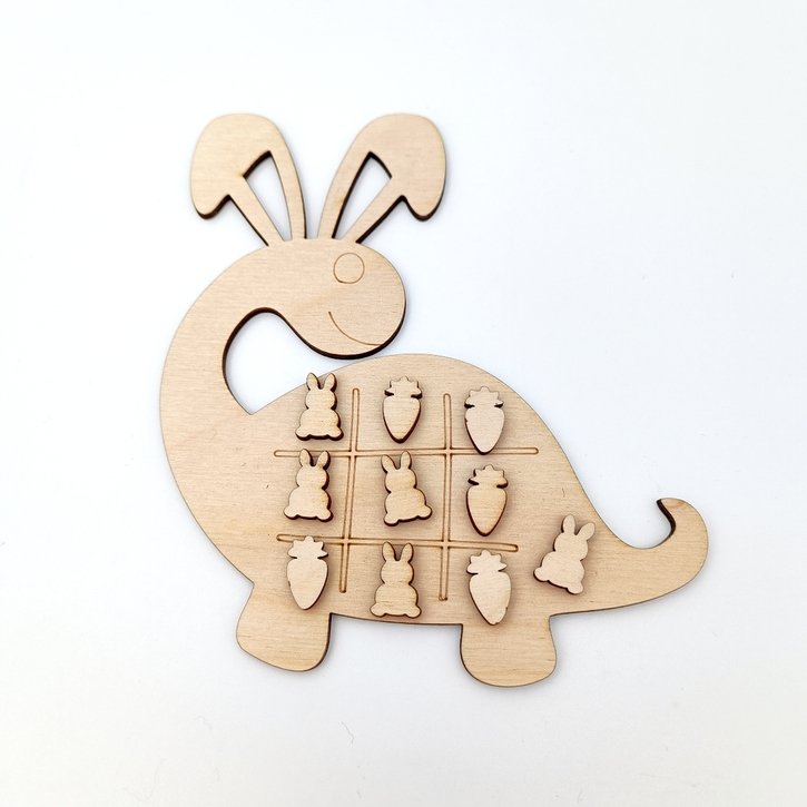 Medinis žaidimas „Kryžiukai–nuliukai“ – dinozauras 1