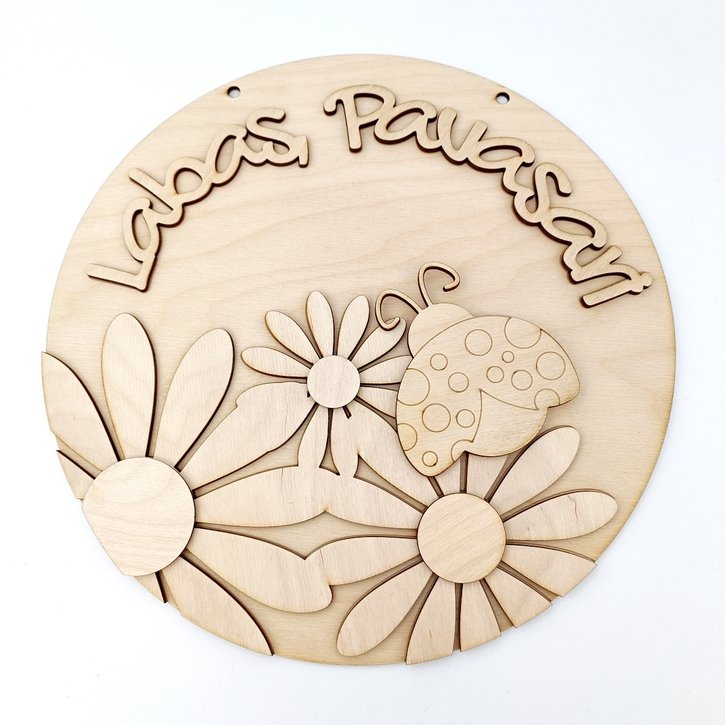 Pakabinamas arba pastatomas ženklas „Labas, Pavasari“