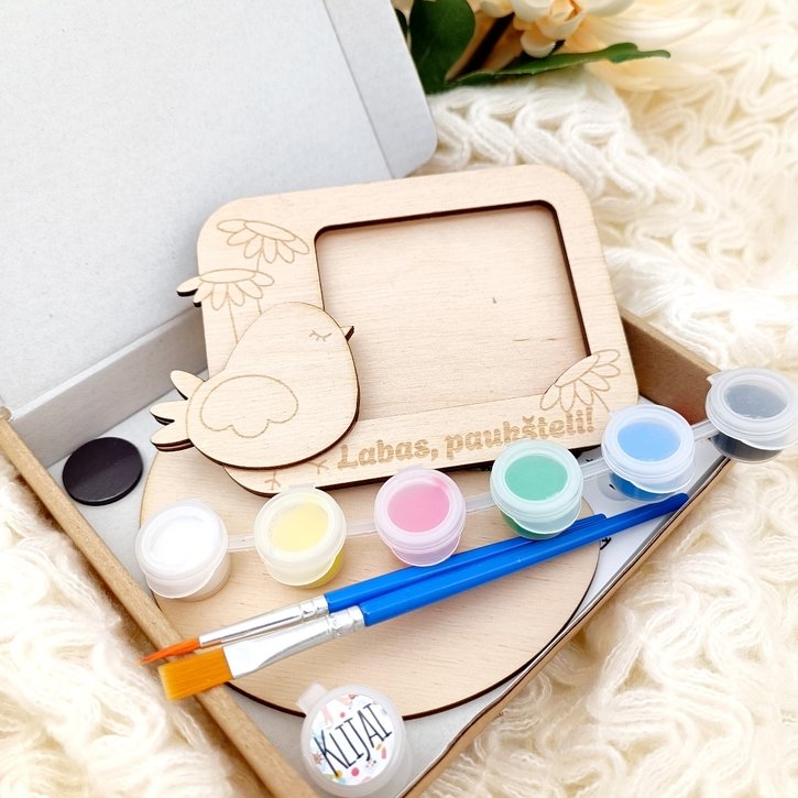 Kūrybinis rinkinys – magnetinis nuotraukos rėmelis „Paukštelis“