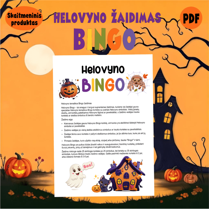 Helovyno Bingo PDF (skaitmeninis produktas)