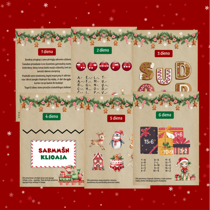 Užduotėlių Advento kalendorius PDF (skaitmeninis produktas) 1