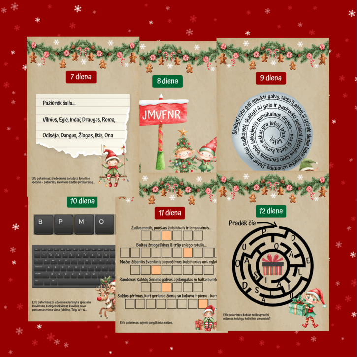 Užduotėlių Advento kalendorius PDF (skaitmeninis produktas) 2