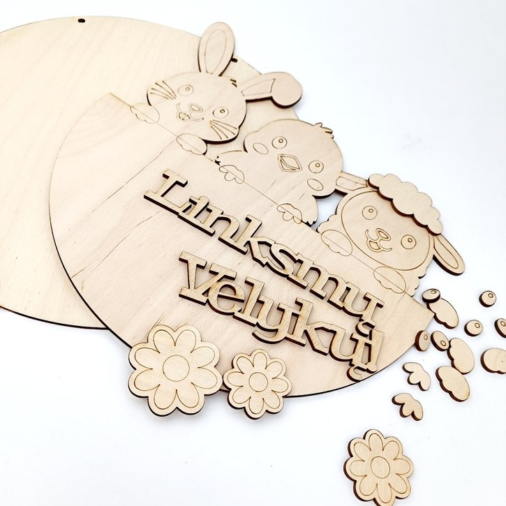 Pakabinamas arba pastatomas velykinis ženklas „Linksmų Velykų“ 1