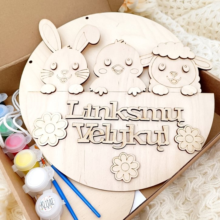 Kūrybinis rinkinys – pakabinas ženklas "Linksmų Velykų"