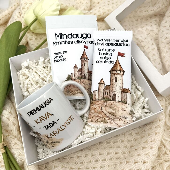 Dovanų rinkinys Mindaugui „Kava ir Karalystė“