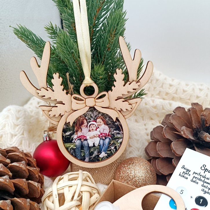 Kūrybinis rinkinys „Sukurk kalėdinį eglės žaisliuką“ su nuotrauka 4