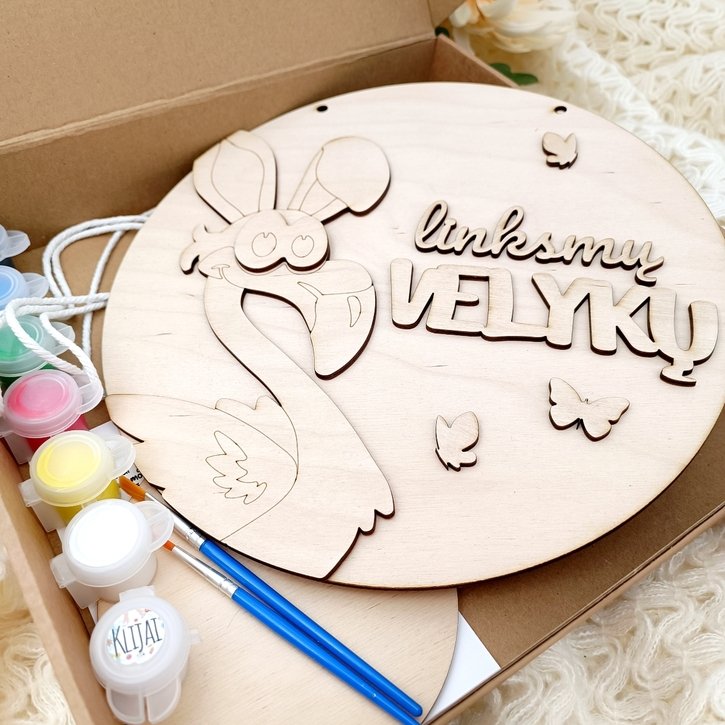 Kūrybinis rinkinys – pakabinas ženklas "Velykų Flamingas"