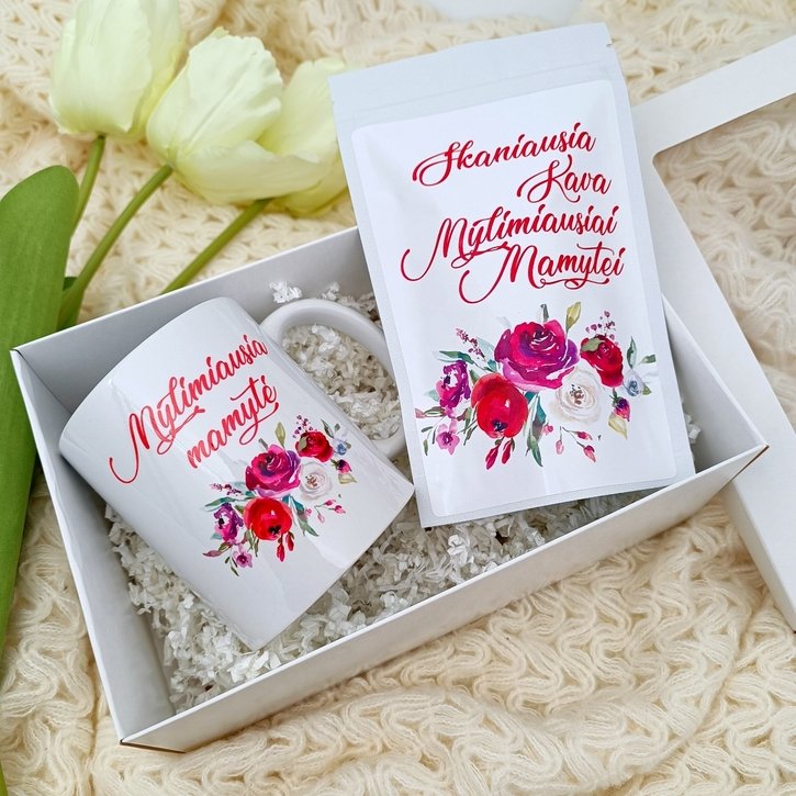 Dovanų rinkinys mamai "Mylimiausiai mamytei" su kava ar arbata