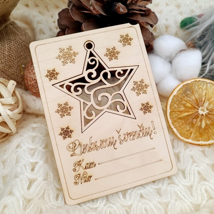 Medinė atvirutė „Žvaigždė“  1