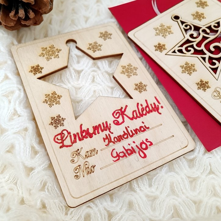 Medinė atvirutė „Žvaigždė“  2