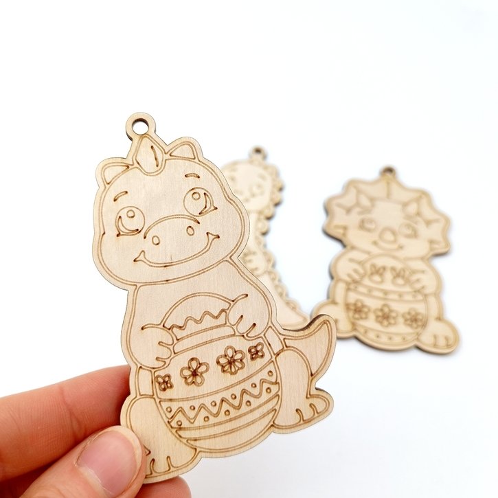 Spalvinamos medinės Velykų dekoracijos "Dinozaurai" 1