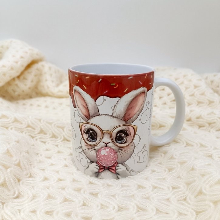 Velykinis keraminis puodelis „Zuikutis su burbulu“ 1