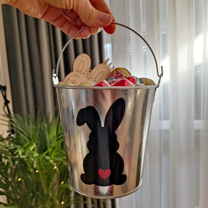 Velykinis kibirėlis dovanėlėms dėti „Zuikis“ 1