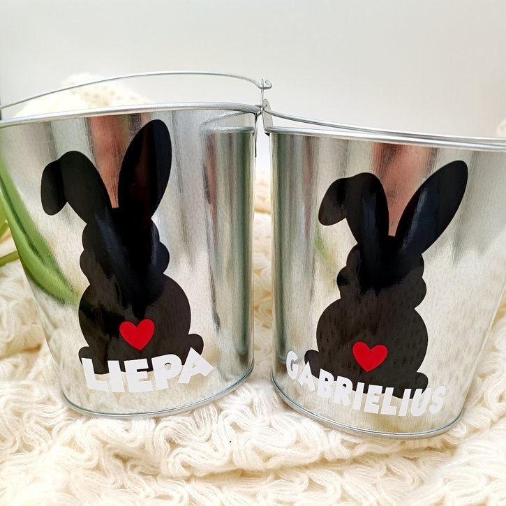 Velykinis kibirėlis dovanėlėms dėti „Zuikis“ 1