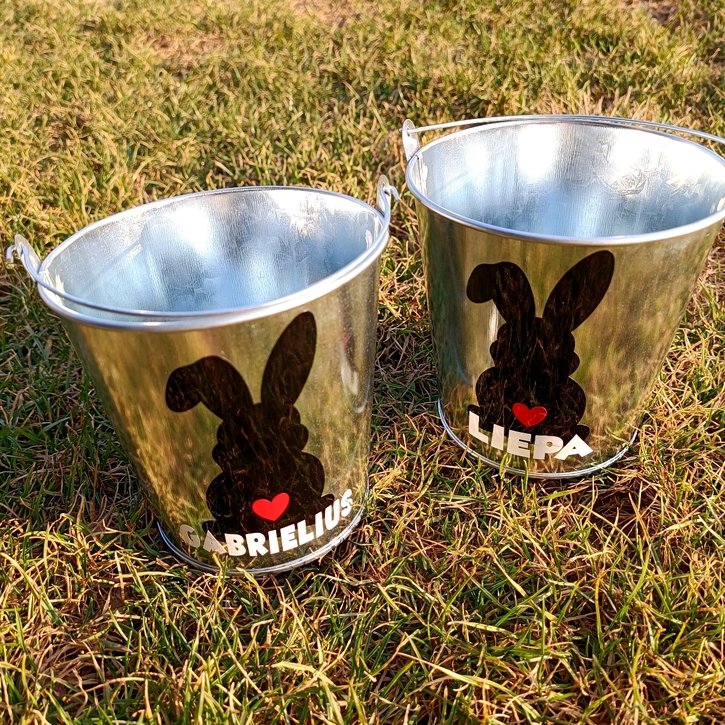 Velykinis kibirėlis dovanėlėms dėti „Zuikis“ 2