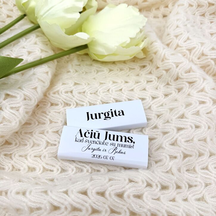 Personalizuotas mini šokoladukas svečiams / stalo kortelė