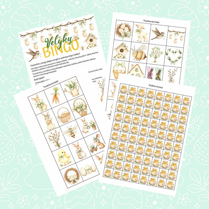 Velykų Bingo PDF (skaitmeninis produktas) 1