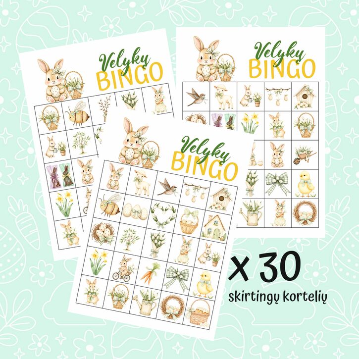 Velykų Bingo PDF (skaitmeninis produktas) 2