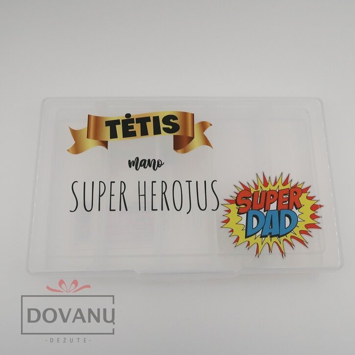 Plastikinė dėžutė smulkmenoms "Tėtis herojus"