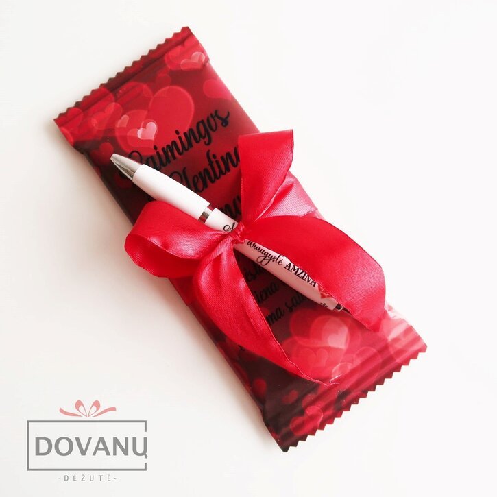 Šokolado ir rašiklio rinkinys  "Laimingos Valentino dienos"
